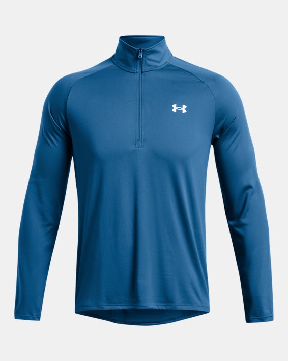 Herren UA Tech™ Shirt mit ½-Zip, langärmlig, Blue, pdpMainDesktop image number 2